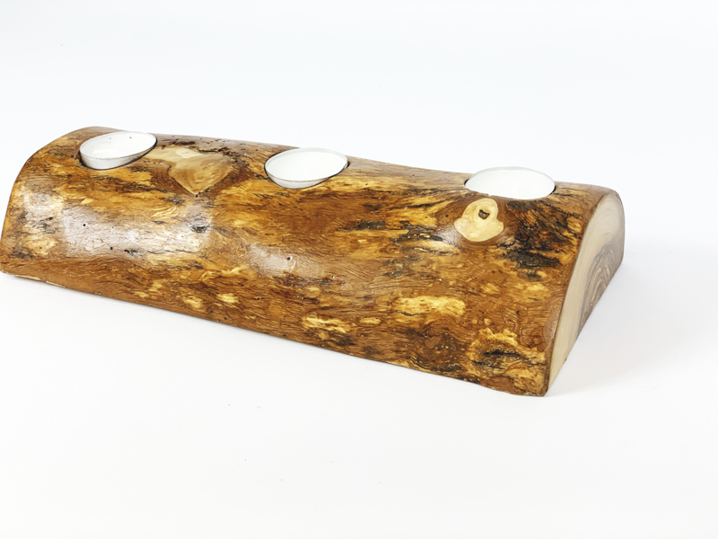 Verano Spanish Ceramics Olive Wood - Rustic Tea Light Log