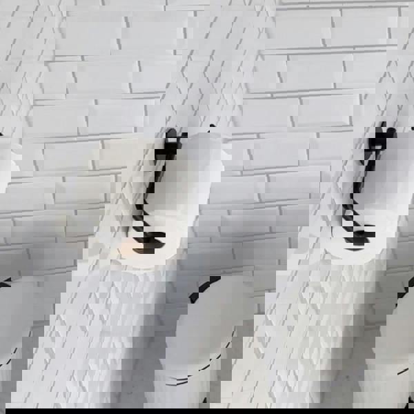 BESLAGSBODEN Black Stainless Steel Toilet Roll Holder Self Adhesive Bathroom Wall Mounted