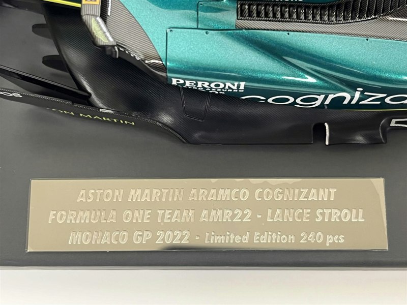 Minichamps Lance Stroll Aston Martin Aramco Cognizant Formula One Team AMR22 Monaco GP 2022 1:18 117220118