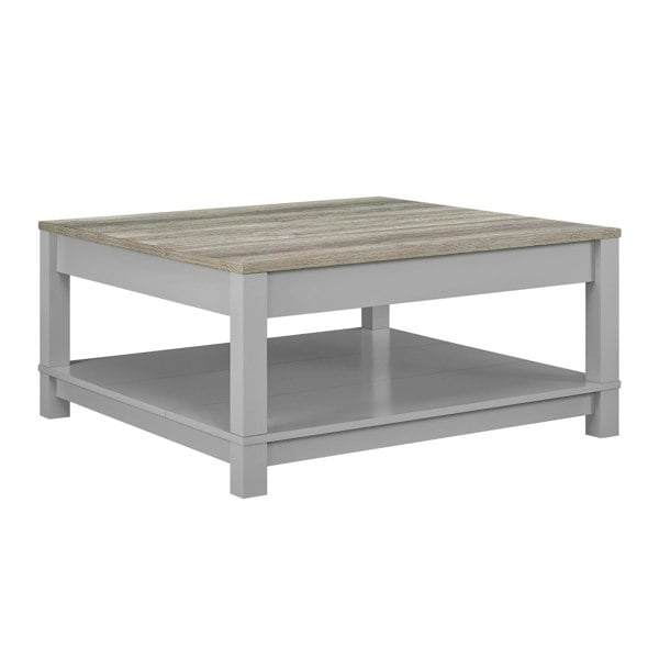 Dorel Home Carver coffee table with 1 shelf in grey