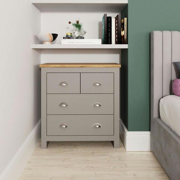 Timber Art Design Lisbon Bedroom Chest of Drawers 4 Drawer Storage Cabinet Furniture