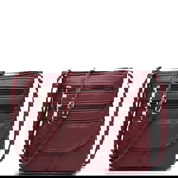 Kitise Small Slim Crossbody Messenger Bag Multilayer Zip Purse