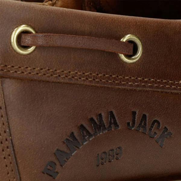 Panama Jack Boat C5 Men's Waterproof Bark Brown Leather Lace-Up Low-Cut Ankle Boots -