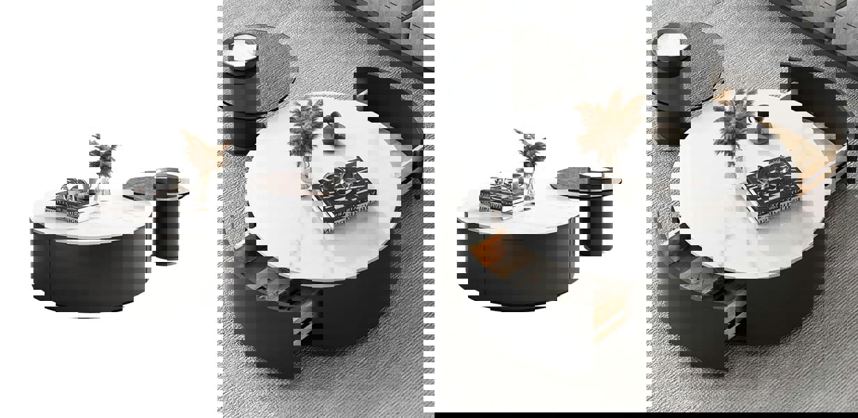 Lionel Round Nesting Coffee Table Set-Ritconcept-Rit Concept