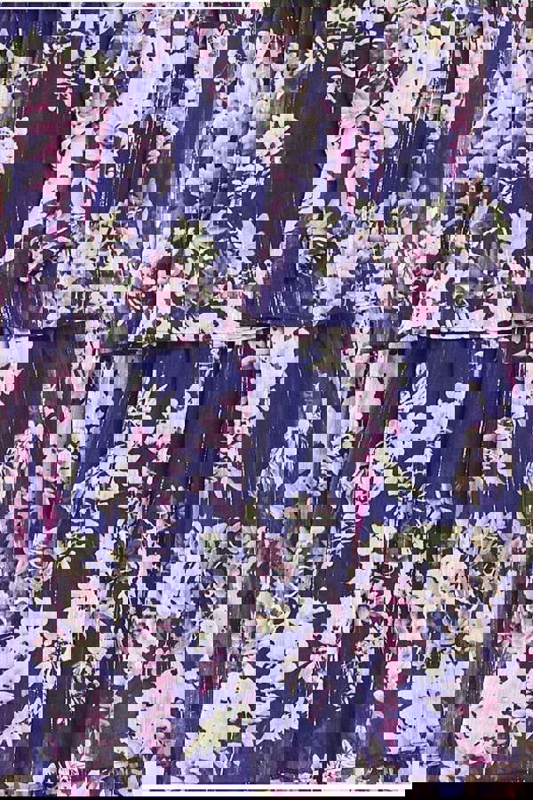 Multilayered Chiffon Maxi Dress - Navy Floral DR3957QZ