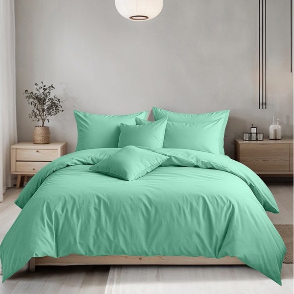 Snug City Plain Dyed Easy Care Polycotton Duvet Cover And Pillowcase/s Set Bed Linen