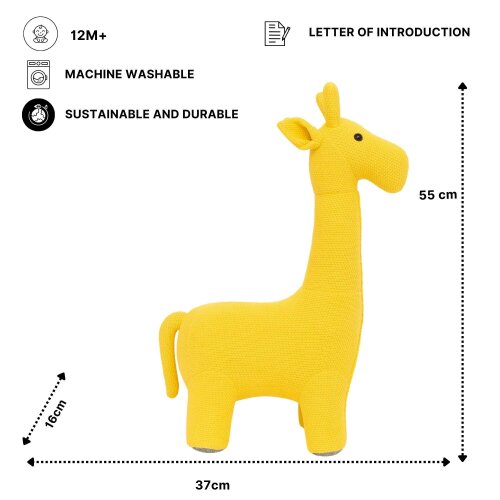 CROCHETTS Set of 2 cotton giraffe plush toys (Large + Mini) PLTY01LTM01
