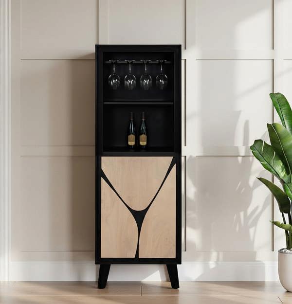 IH Design Dusk Mango Wood Drinks Cabinet/Bookcase
