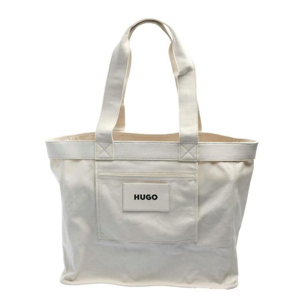 Hugo Becky Canvas Tote Bag - White - 