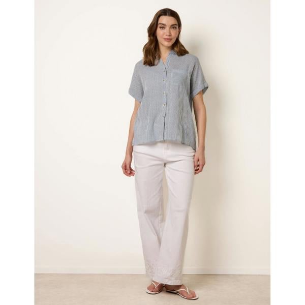 Blue Vanilla Stripe Button Front Shirt