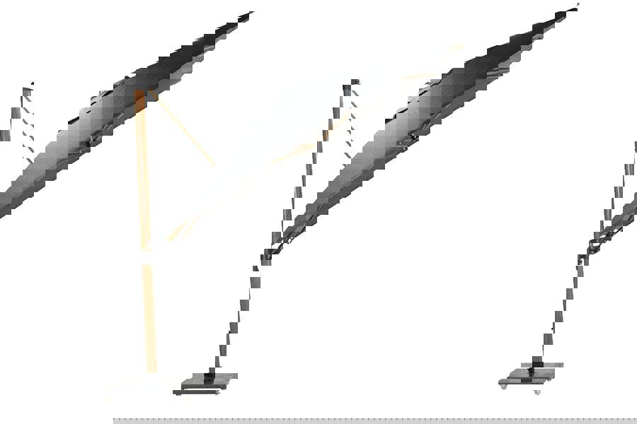 Garden Impressions Hawaii Deluxe 300cm x 300cm Teak Effect Pole Square Cantilever Parasol with 90kg Moveable Granite Base