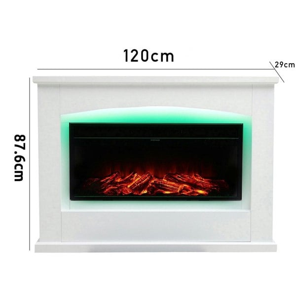 34 Inch Electric Fireplace Suite 1800W with Ambient Light Fireplace Suites Living and Home