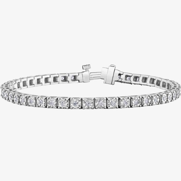 T. H. Baker 9ct White Gold 1.00ct Diamond Bracelet BR988W/100-9
