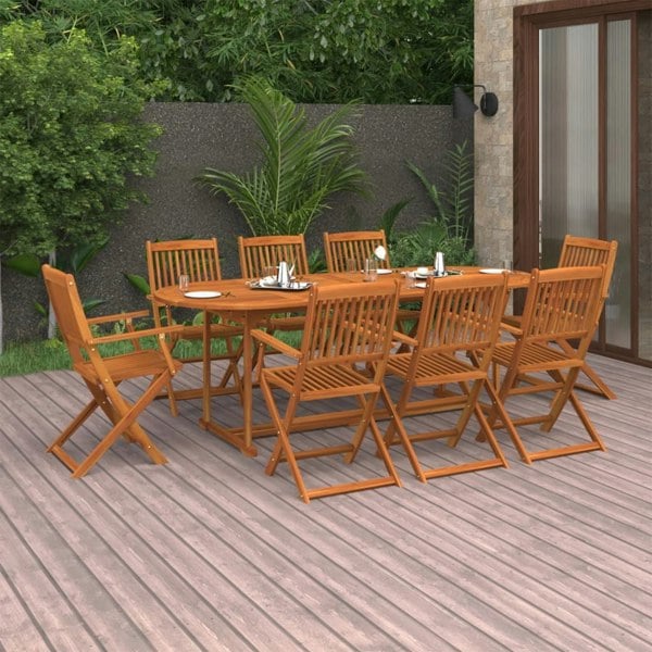Berkfield 9 Piece Garden Dining Set Solid Acacia Wood
