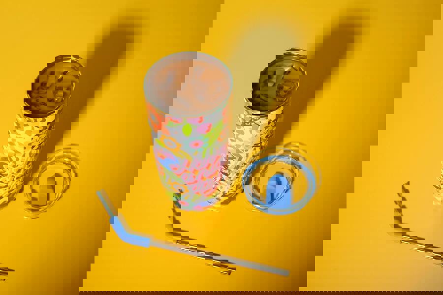 S'well Steffi Lynn Floral Tumbler with Lid and Straw, Insulated Flask 700ml