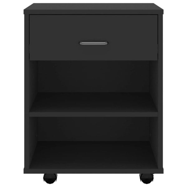 Berkfield Rolling Cabinet Black 46x36x59 cm Engineered Wood