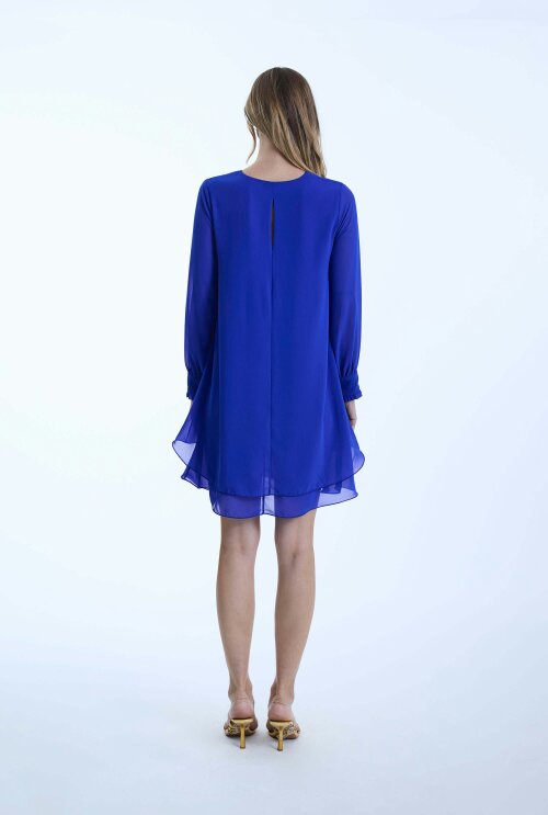 James Lakeland Long Sleeve Royal Wave Hem Dress