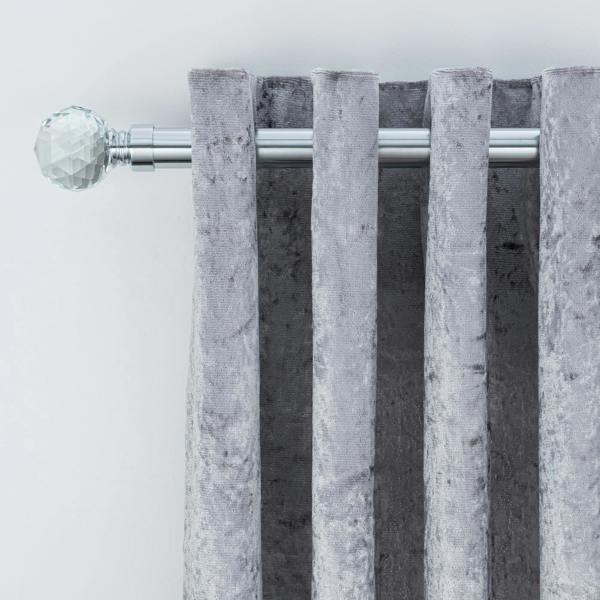 A.Unique Home Gem Crystal Extendable Curtain Pole (25/28mm) (Nickel,70cm - 120cm)