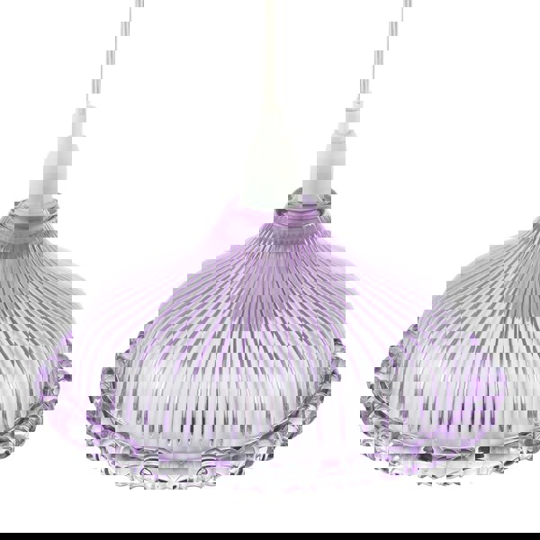 Modern Lilac Line Ribbed Glass Pendant Light Shade with Moulded Edge Image 3