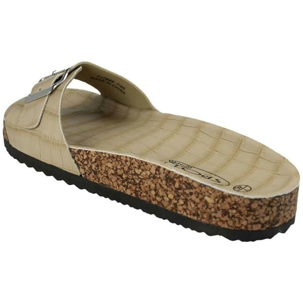 Spot On Ladies Spot On Open Toe Slip On Mule