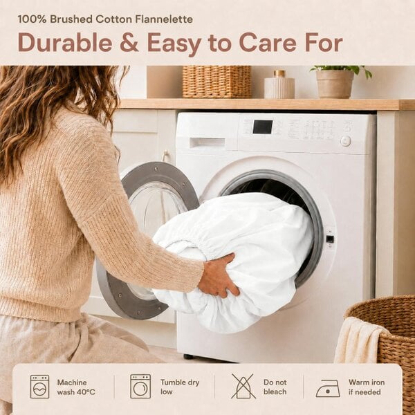 Smart Living 3 Pack Brushed Cotton Fitted Sheets – White