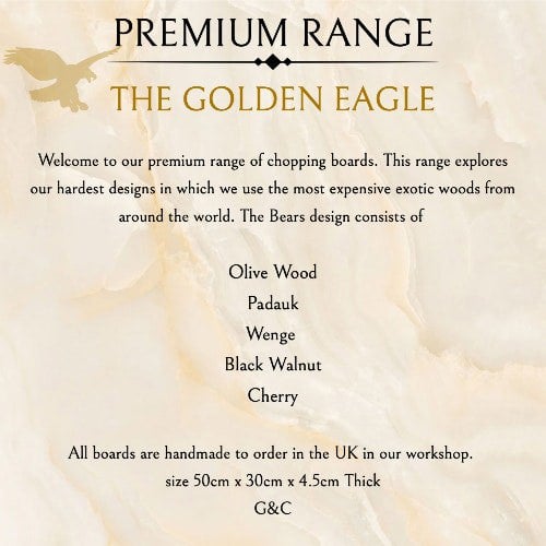 Giraffes & Craftz The Golden Eagle - Exotic Wooden Chopping Board