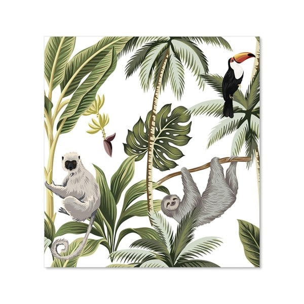 Warren Reed - Designer Tropical Sloths Kitchen Splashback