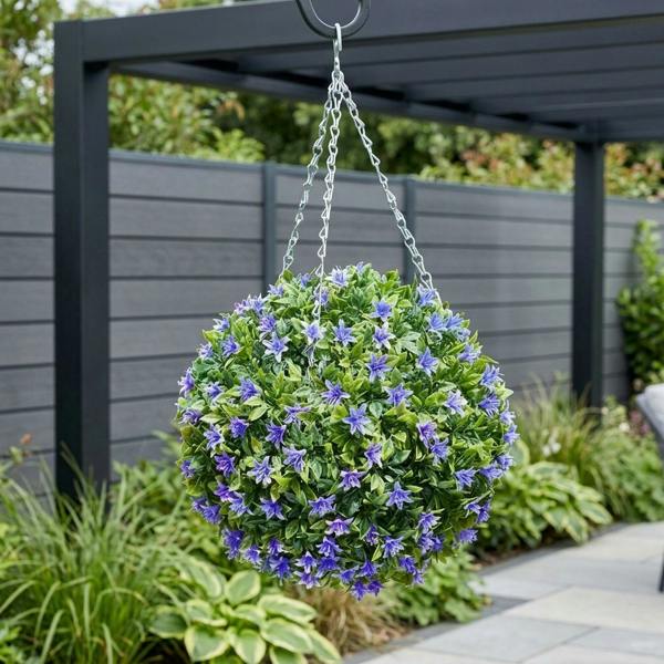 Garden Greatness Hanging Artificial Lily Topiary Ball