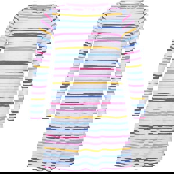 Lazy Jacks Girls Striped Long-Sleeved T-Shirt Dress - Multicoloured