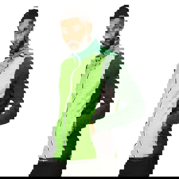 Regatta Mens Halton Baffled VII Colour Block Padded Gilet - Jasmine Green/Field Green - 