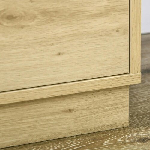Chest of Four Rattan Weave Panel Drawers - Wood-Effect