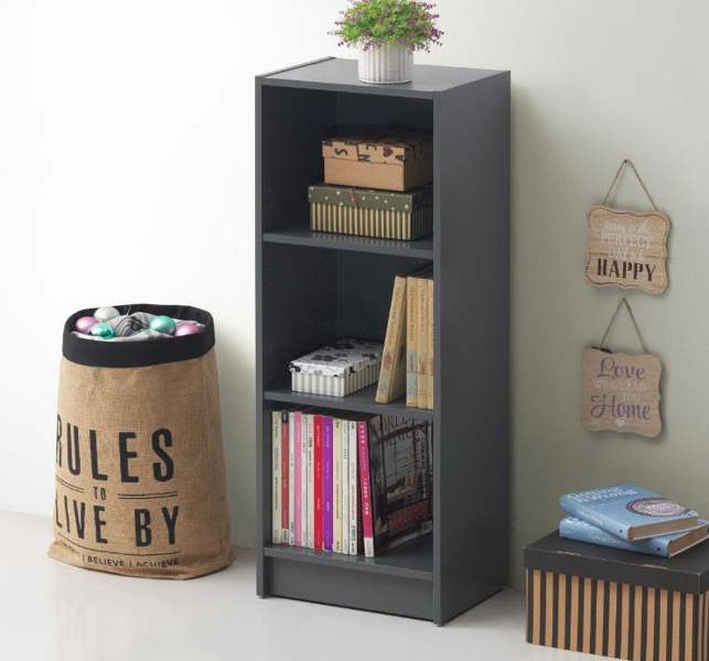 Timber Art Design 3 Tier Medium Narrow Bookcase Shelving Unit Living Room Office Bedroom