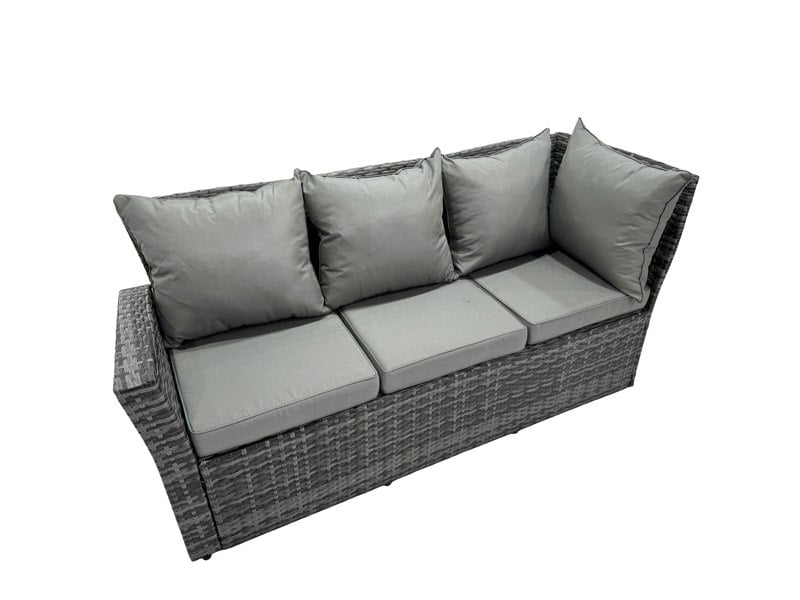 Fimous 9 Seater High Back Rattan Garden Furniture Set Corner Sofa With Square Coffee Table Footstool With Chair
