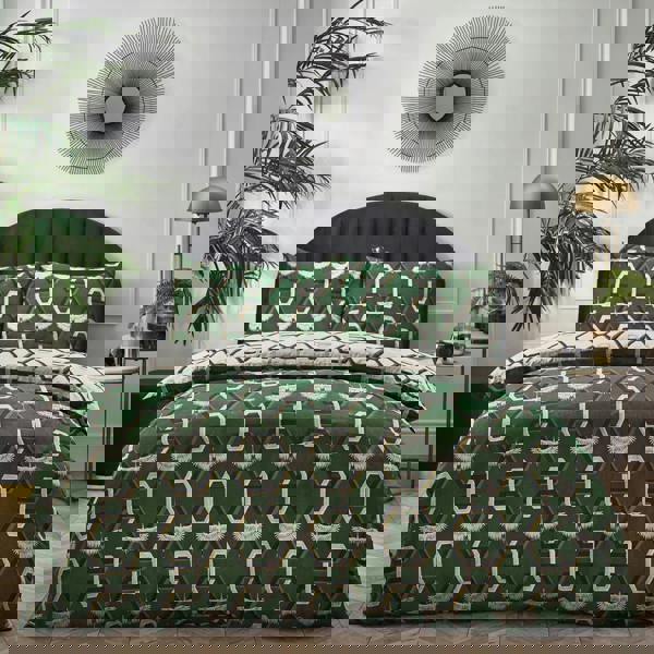 Furn Avalon Geometric Duvet Cover Set - Green