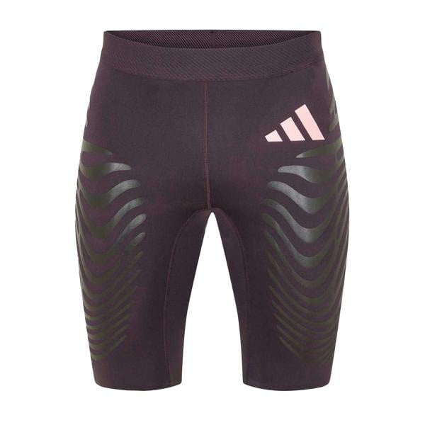 Adidas Womens/Ladies Wavy Striped Running Shorts - Aurora Black - 