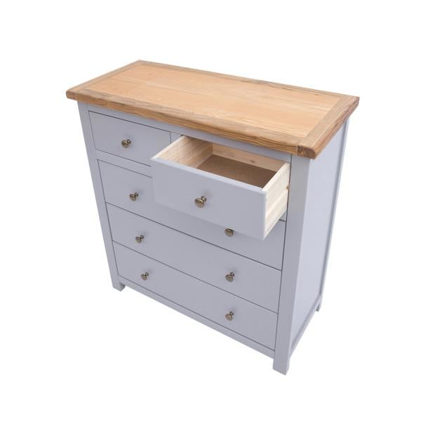 Cabinet Bits Mirano 5 Drawer Chest of Drawers Brass Knob
