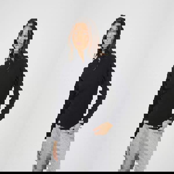 Brave Soul Black Quarter Zip Polar Fleece Sweatshirt - Black Image 1