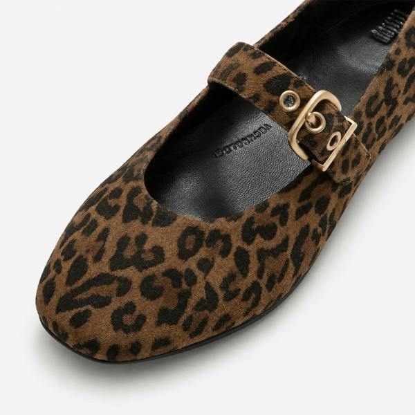 FitFlop DELICATO SUEDE LEOPARD Mary Jane in Brown