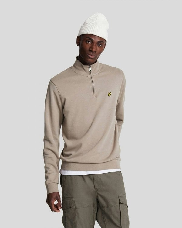 Lyle & Scott Cotton Merino Mens Quarter Zip Jumper - W870 Cove