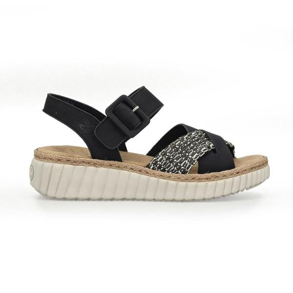 Rieker Rieker 69269 Womens Ankle Strap Sandals Black