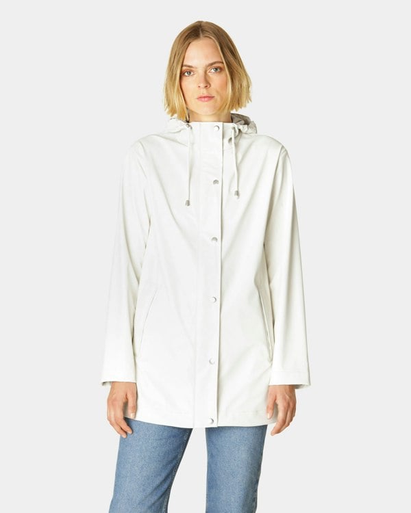 Ilse Jacobsen Rain Womens Short Rubberised Raincoat - Milk Creme 121
