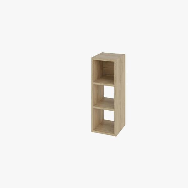 Decortie Modern Combayn 3 Cube Small Low Standing Book Shelf Contemporary Stackable Cube Storage Unit for Small Space