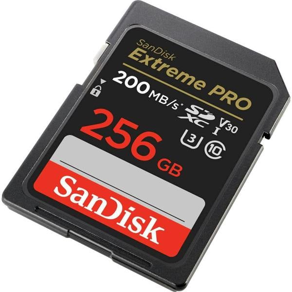SanDisk Extreme PRO SDXC card 200MBs UHSI U3 V30 256GB