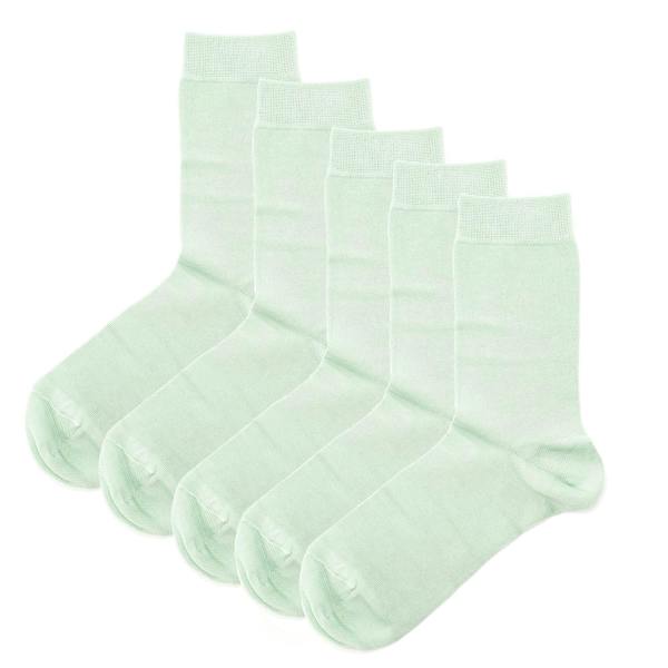 Jemsox Luxury Socks Multipack 3 Pairs / 5-Pairs Mint Green Plain Colour Men's Crew Socks Size 7-12
