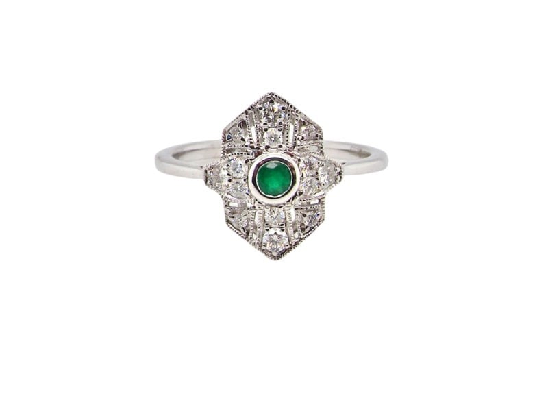 A NEW Emerald and Diamond cluster ring