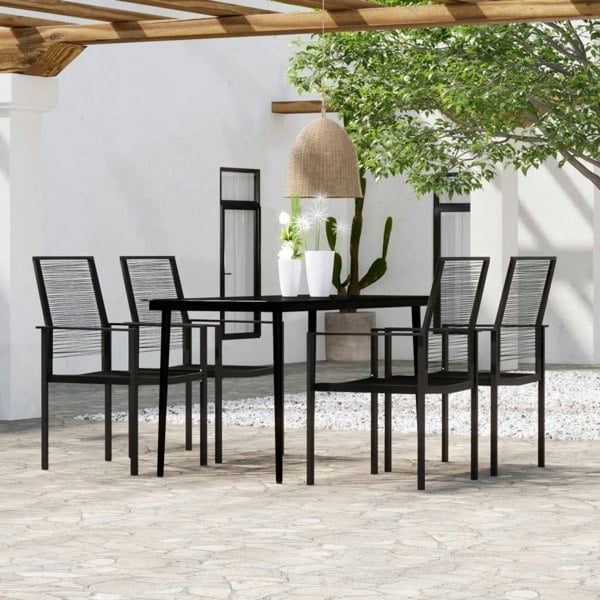Berkfield 5 Piece Garden Dining Set Black