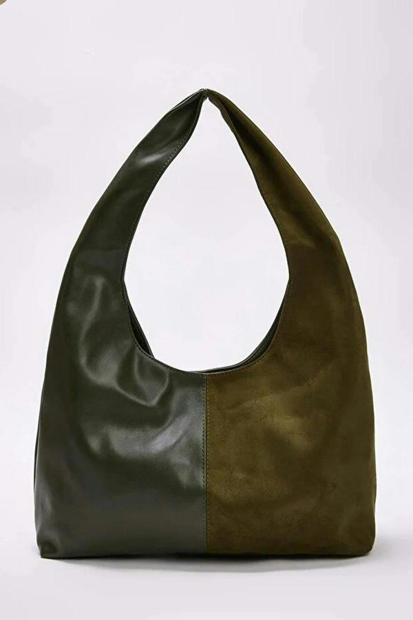 WOVCOR Contrasting Oval Women's Midi Shoulder Bag