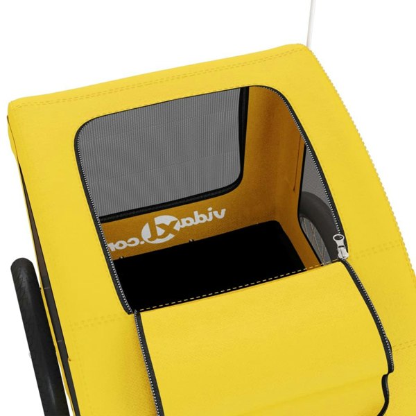 Berkfield Dog Bike Trailer Yellow Oxford Fabric and Iron
