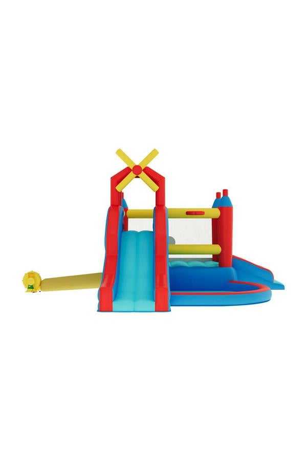 Living and Home Colorful Bouncy Castle with Dual Slides & Windmill Accent