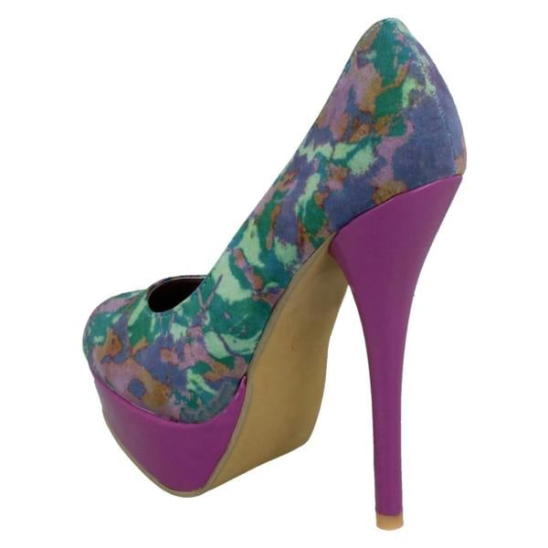 Spot On Ladies Spot On Heeled Platform Court Shoe